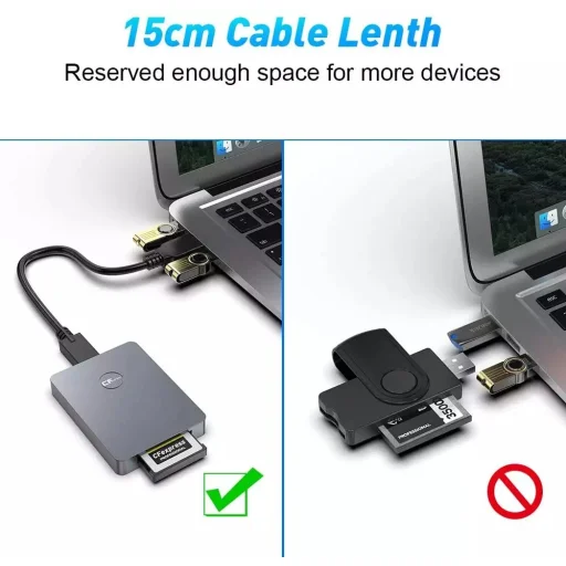 ROCKETEK USB-A/USB-C CFexpress 3.0 Type-B kártyaolvasó (CR316) - 5