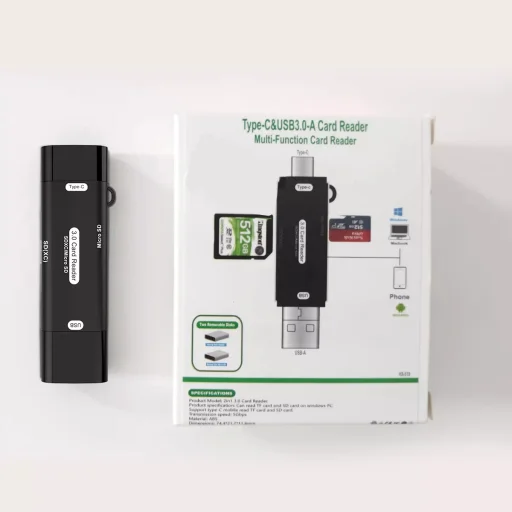 ROCKETEK multifunkciós USB-A, USB Type-C OTG kártyaolvasó SD/microSD (HX519) - 5