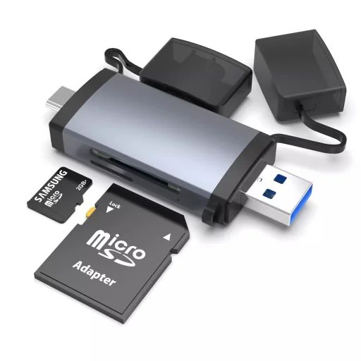 ROCKETEK USB-A, USB Type-C OTG kártyaolvasó SD/microSD (RT-OTG115) - 1