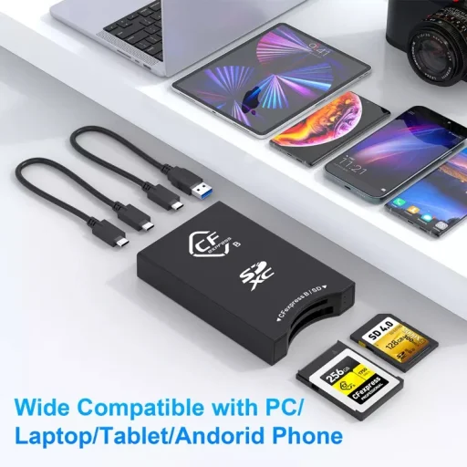 ROCKETEK CFexpress Type-B/SD USB 3.2 Gen 2 UHS-II kártyaolvasó (CR341) - 6