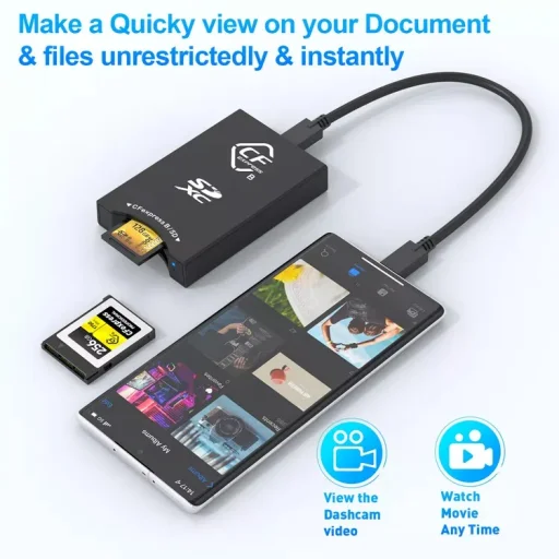 ROCKETEK CFexpress Type-B/SD USB 3.2 Gen 2 UHS-II kártyaolvasó (CR341) - 7