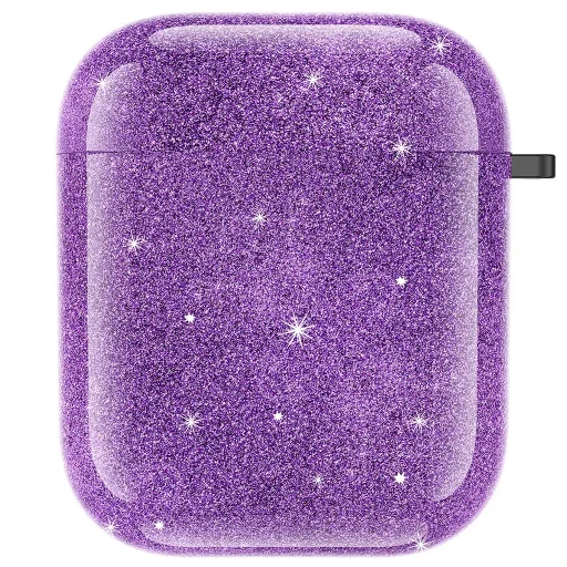 AirPods 1/2 lila csillogós mintás tok Alphajack (AC42) - 1