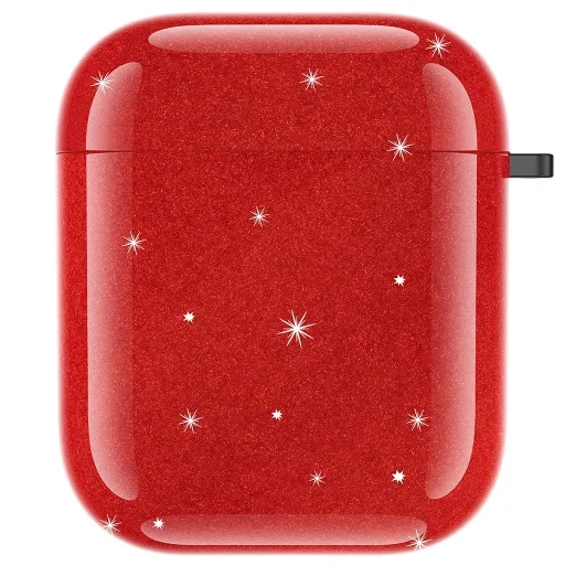 AirPods 1/2 piros csillogós mintás tok Alphajack (AC45) - 1