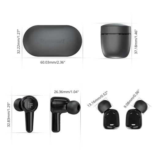 Tronsmart Apollo Air + TWS ANC Bluetooth 5.2 vezeték nélküli fülhallgató vízálló fekete - 11