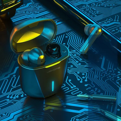 WK Design Bluetooth fülhallgató TWS vízálló IPX4 szürke - 3