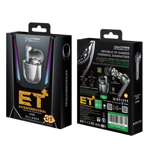 WK Design Bluetooth fülhallgató TWS vízálló IPX4 szürke - 7