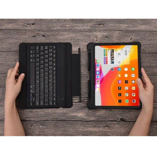 iPad Pro 11'' 2021/2020/2018 Choetech Keyboard tok vezeték nélküli Bluetooth billentyűzettel fekete ANGOL - 4