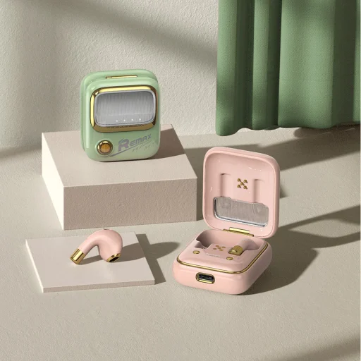 Remax Yosee Series vezeték nélküli bluetooth 5.0 TWS fülhallgató 450mAh piros - 7