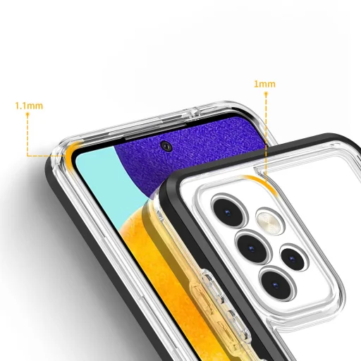 Samsung Galaxy A33 5G Clear Gel átlátszó tok fekete kerettel - 4