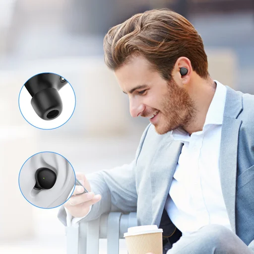 Joyroom TWS Bluetooth 5.1 300mAh vezeték nélküli fülhallgató fekete - 6