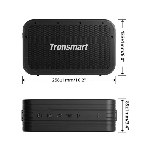 Tronsmart Force Max vezeték nélküli Bluetooth hangszóró 80W Powerbank funkcióval fekete - 4