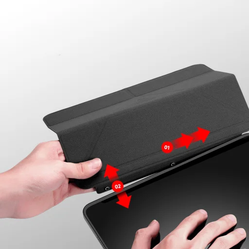 iPad 10.2'' 2021/2020/2019 Dux Ducis Magi tok Apple Pencil tárolóval szürke - 5