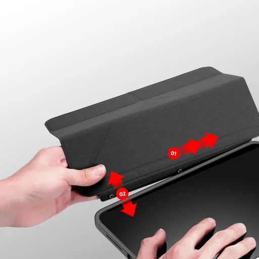 iPad Air 4/5 Dux Ducis Magi tok Apple Pencil tárolóval szürke - 4