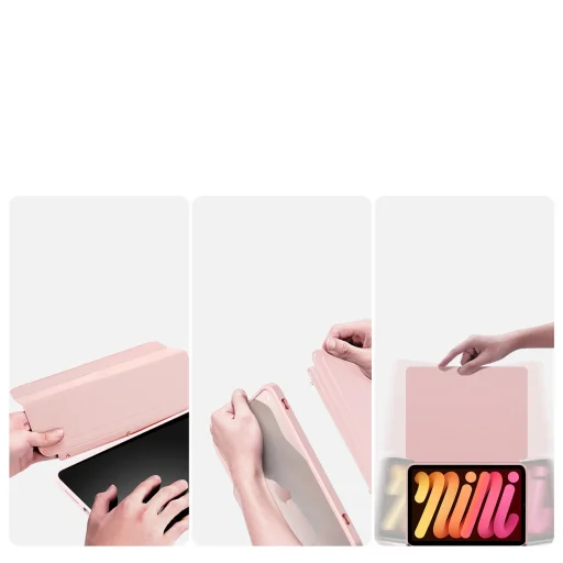 iPad mini 6 2021 Dux Ducis Magi tok Apple Pencil tárolóval rózsaszín - 8