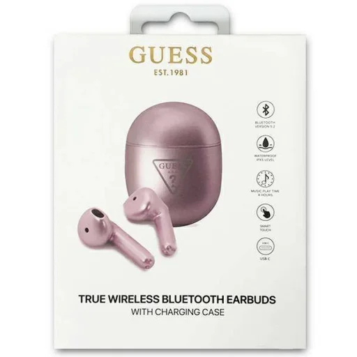 Guess True Triangle Logo BT5.0 4H sztereó fülhallgató fényes lila bluetooth TWS - 3