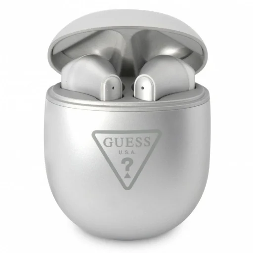 Guess True Triangle Logo BT5.0 4H sztereó fülhallgató fényes ezüst bluetooth TWS - 1