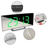 Mirror Clock Digitális ébresztőóra Elektronikus LED képernyő, hőmérővel fekete thumbnail
