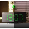 Mirror Clock Digitális ébresztőóra Elektronikus LED képernyő, hőmérővel fekete thumbnail