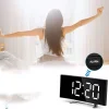 Mirror Clock Digitális ébresztőóra Elektronikus LED képernyő, hőmérővel fekete thumbnail