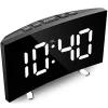 Mirror Clock Digitális ébresztőóra Elektronikus LED képernyő, hőmérővel fekete thumbnail