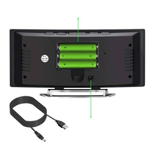 Mirror Clock Digitális ébresztőóra Elektronikus LED képernyő, hőmérővel fekete - 4