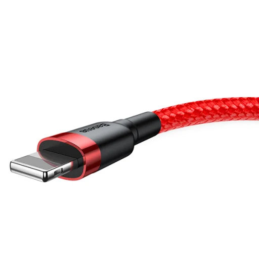 Baseus Cafule Nylon harisnyázott USB/Lightning kábel 2A 3m piros (CALKLF-R09) - 3