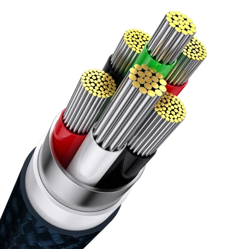 Baseus Flash II 3 az 1-ben USB - Type C, Lightning, Micro USB kábel 66W 6A 1.2 m sötétkék (CASS040003) - 6