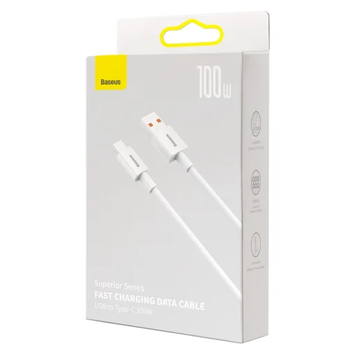 Baseus Superior USB - Type C kábel 100W 2m fehér (CAYS001402) - 2