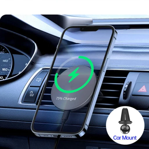 Dux Ducis Duzzona W3 MagSafe indukciós töltő autós tartóval 15W szürke - 3