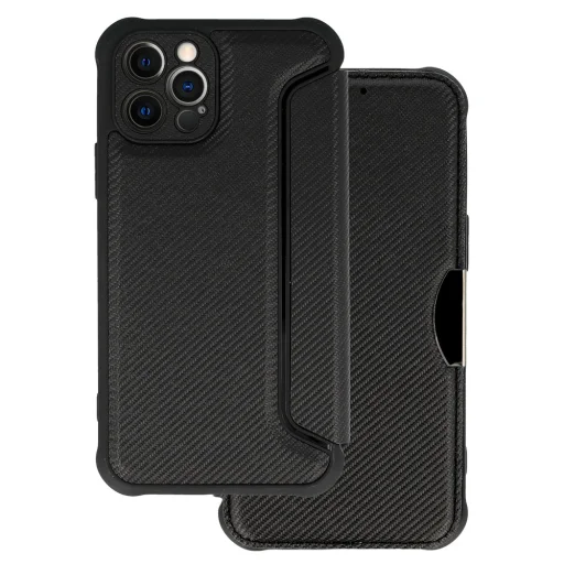 iPhone 12 Pro RAZOR fliptok fekete ütésálló - 1