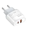LDNIO A2424C USB + USB-C hálózati töltő adapter PD QC 3.0, 20W (fehér) - 3