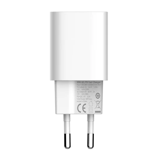 LDNIO A2318C USB + USB-C hálózati töltő adapter PD QC 3.0, 20W (fehér) - 4