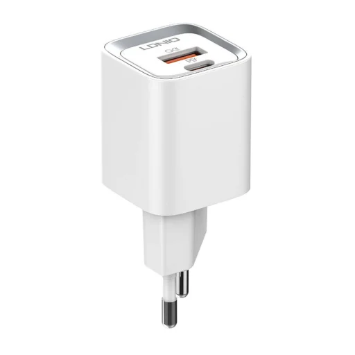 LDNIO A2318C USB + USB-C hálózati töltő adapter PD QC 3.0, 20W (fehér) - 1