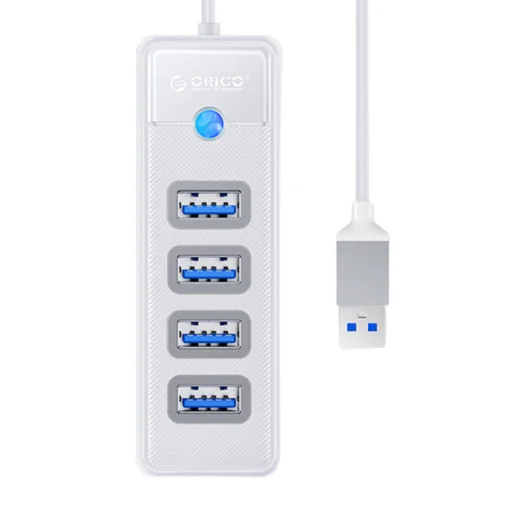 Orico USB HUB elosztó adapter - 4x USB 3.0, 5 Gbps, 0.15m (fehér) - 2