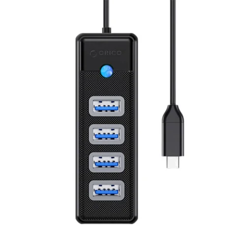 Orico USB HUB elosztó adapter USB-C - 4x USB 3.0, 5 Gbps, 0.15m (fekete) - 2