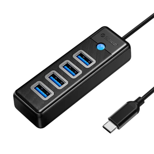 Orico USB HUB elosztó adapter USB-C - 4x USB 3.0, 5 Gbps, 0.15m (fekete) - 1