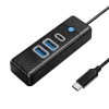 Orico USB HUB elosztó adapter USB-C - 2x USB 3.0 + USB-C, 5 Gbps, 0.15m (fekete) thumbnail