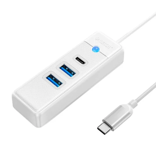Orico USB HUB elosztó adapter USB-C - 2x USB 3.0 + USB-C, 5 Gbps, 0.15m (fehér) - 1