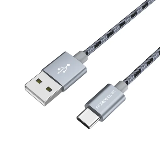 Borofone BX24 Ring Current USB - Type C kábel 3A 1m szürke - 5