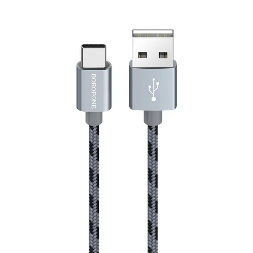 Borofone BX24 Ring Current USB - Type C kábel 3A 1m szürke - 1