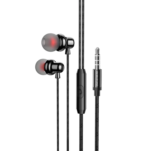 Borofone BM65 Sole 3.5mm jack vezetékes fülhallgató mikrofonnal fekete - 1