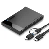 Ugreen US221 2.5'' HDD / SSD külső ház, SATA, USB 3.0 + USB-C - USB-C 3.1 (fekete) thumbnail