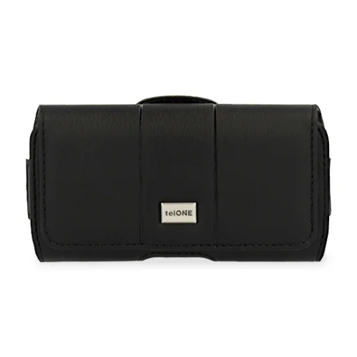 iPhone 11/XR Huawei P40/P30 Lite Samsung A41/S20/S21 Telone Max Övre fűzhető bőr telefontok fekete - 1