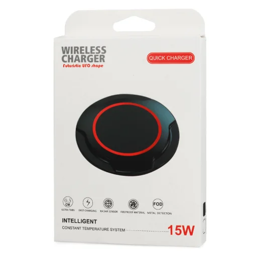 Univerzális Qi indukciós töltő gyorstöltéssel C02 UFO 15W fekete - 8