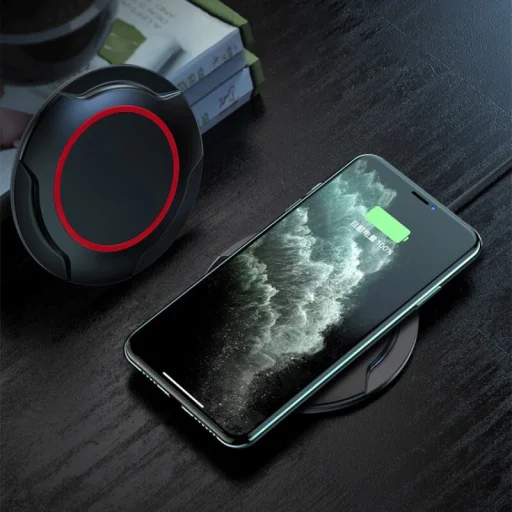 Univerzális Qi indukciós töltő gyorstöltéssel C02 UFO 15W fekete - 4