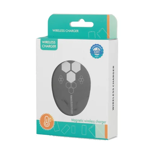 Univerzális Qi indukciós töltő gyorstöltéssel mágneses C01 15W fekete - 9