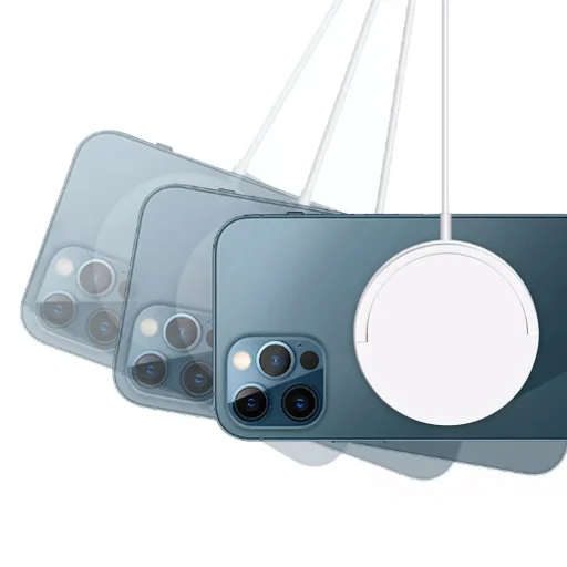 Univerzális Qi indukciós töltő gyorstöltéssel mágneses C03 15W fehér - 3