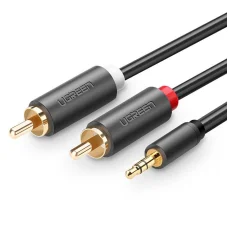 UGREEN AV102 3.5mm mini jack - 2RCA audio kábel 1m fekete