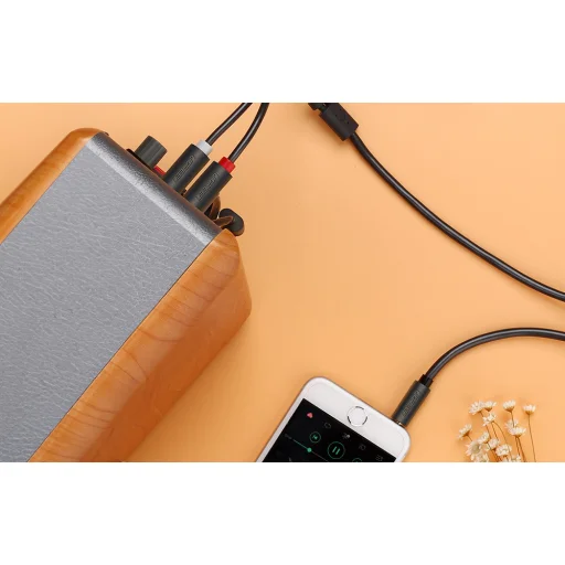 UGREEN AV102 3.5mm mini jack - 2RCA audio kábel 1m fekete - 3