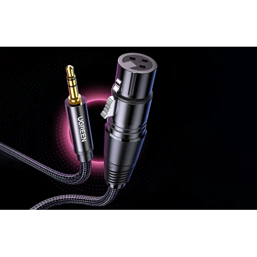 Ugreen AV182 XLR anya-3.5mm jack dugós kábel - 2 m (fekete) - 7